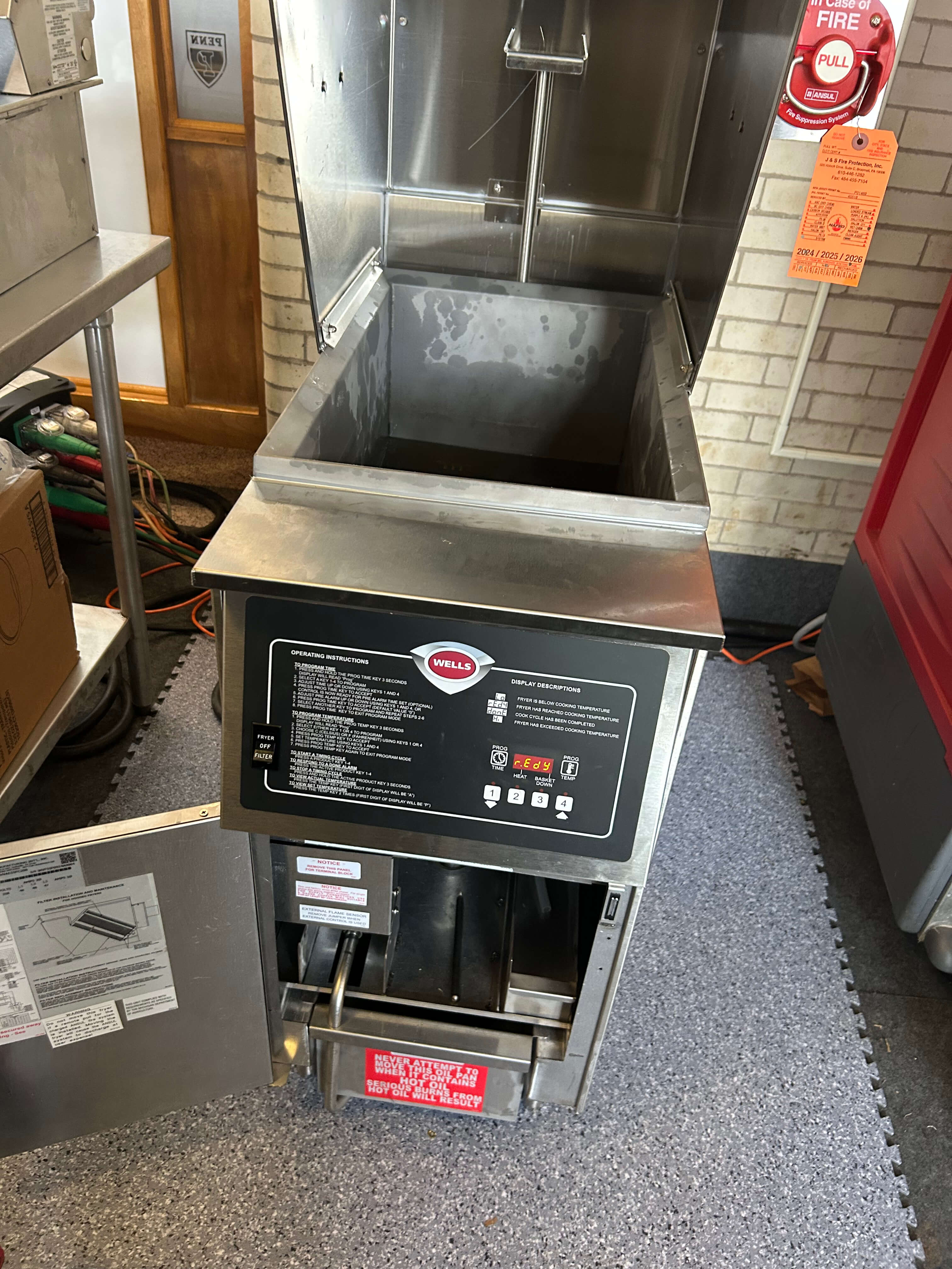 Commercial oven and range open for repair
